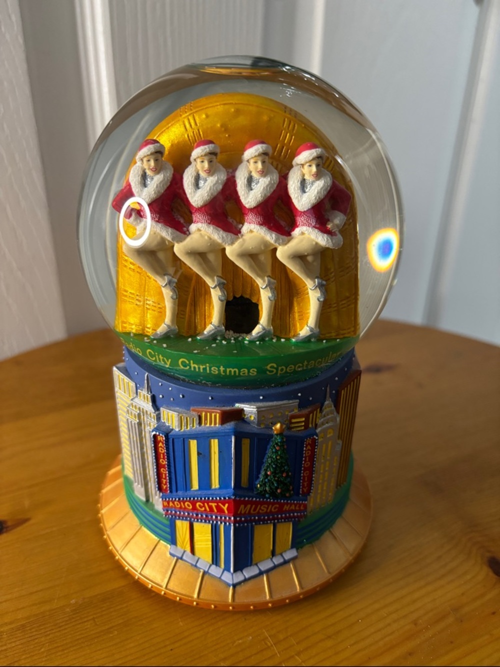 Radio City Christmas Spectacular Snow Globe - Red & Gold Holiday Décor